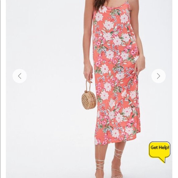 🌸3/30$🌸Coral maxi floral spaghetti strap dress - Picture 5 of 5